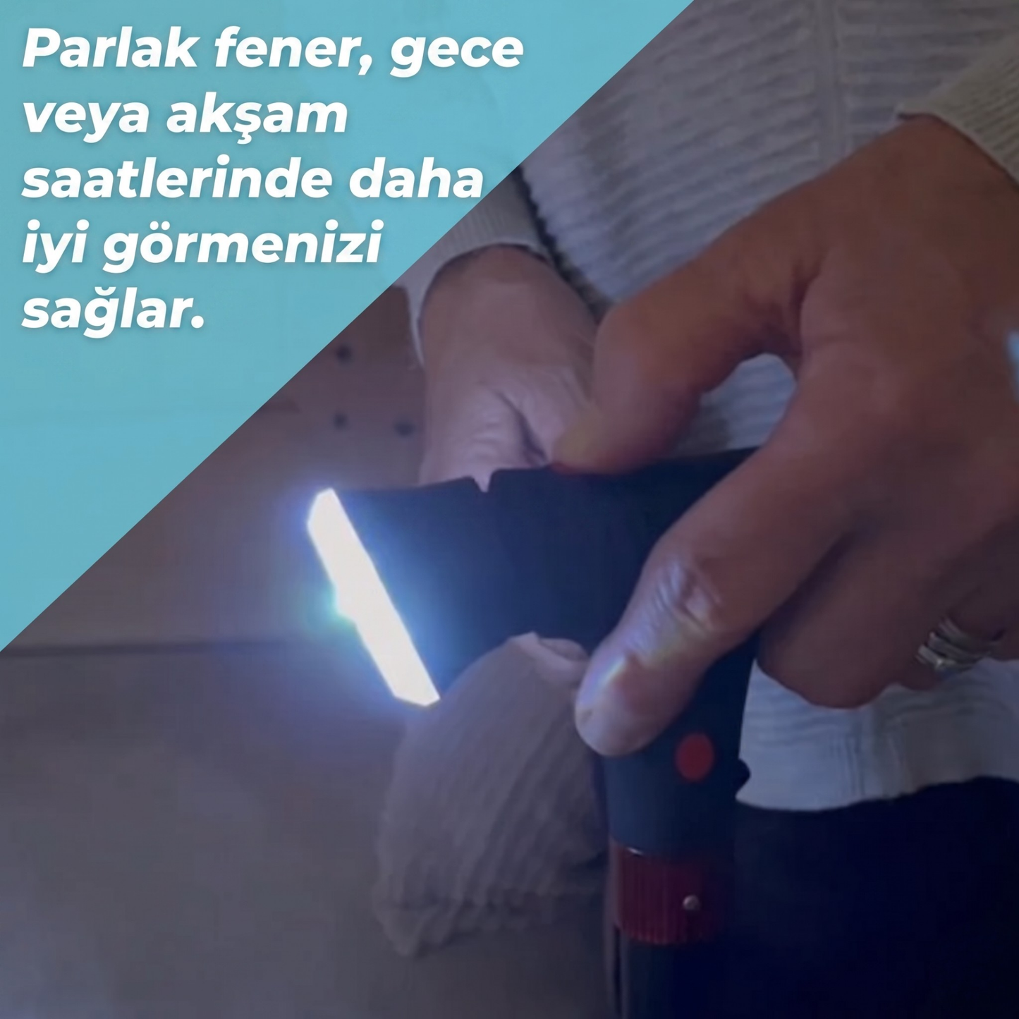 Vitastep Akıllı Baston - Katlanabilir, Işıklı, Alarmlı, Çift Tutamaklı ve 4 Ayaklı Denge Bastonu