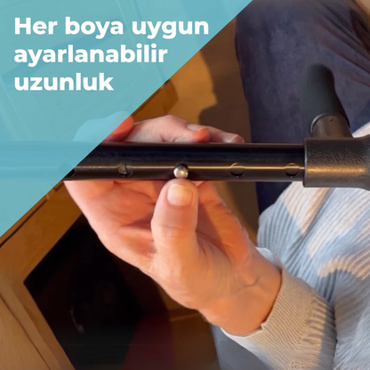 Vitastep Akıllı Baston - Katlanabilir, Işıklı, Alarmlı, Çift Tutamaklı ve 4 Ayaklı Denge Bastonu